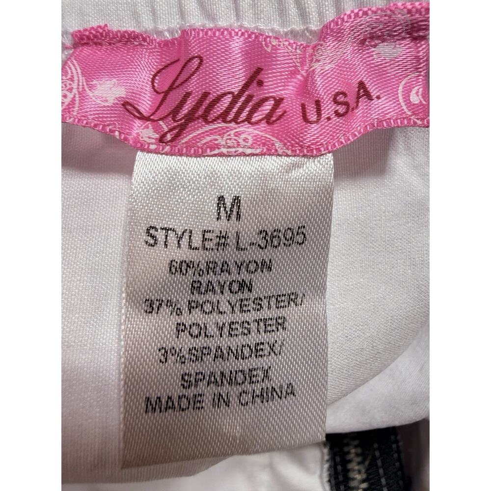 Lydia USA White Halter Corset Top Med Goth Steampunk Rave Victorian Lace 3695 - Picture 7 of 9
